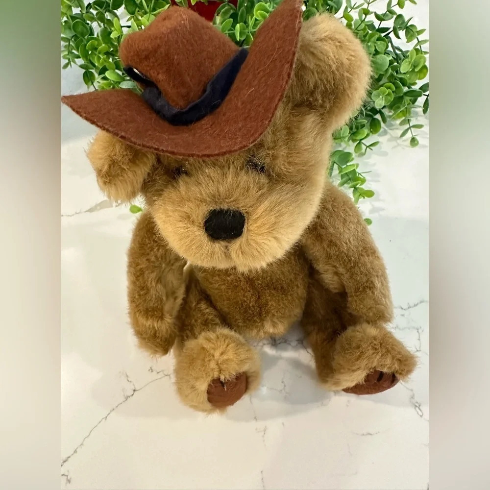 Plush Brown Cowboy Bear Stuffed Toy - Soft Cuddly Comfort